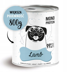 Paka Zwierzaka Pepe Lamb 99% jagnięcina- karma mokra dla psa - 800g