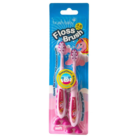 FlossBrush miękka szczoteczka do zębów dla dzieci 3-6 lat 2szt