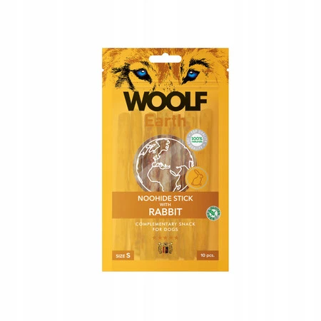 WOOLF EARTH NOOHIDE Stick S Królik 90g – uzupełniający przysmak dla psa