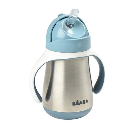 BEABA Bidon niekapek ze słomką termiczny 250 ml Windy Blue