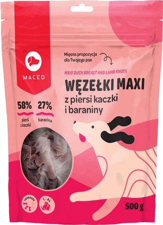 MACED Węzełki MAXI z Piersi Kaczki i Baraniny 500g