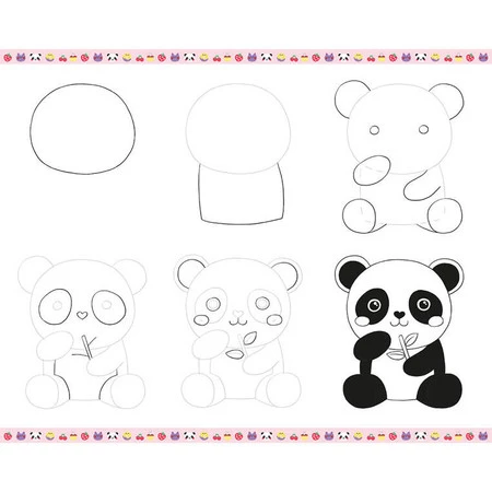 Janod Zestaw kreatywny Rysowanie krok po kroku Modele kawaii 20 rysunków 7+