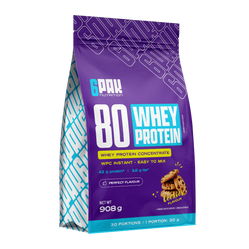 6PAK 80 WHEY PROTEIN odżywka białkowa WPC 908 g smak ciasteczko
