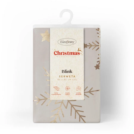 elwetowy bieżnik świąteczny z ozdobnym nadrukiem szerokość, rozm.: 85 x 85 cm, kolor: beżowy