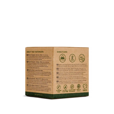 Georganics, Mineralna pasta do zębów w słoiku, bez fluoru, do codziennej pielęgnacji, smak drzewa herbacianego, 60 ml