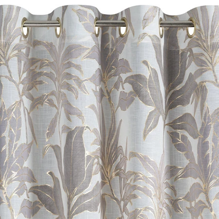 Zasłona gotowa 135X250 biała z szampańskim nadrukiem