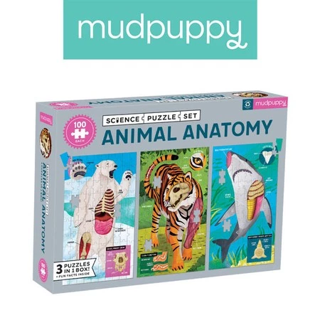 Mudpuppy Puzzle edukacyjne 3w1 Anatomia zwierząt 100 elementów 6+