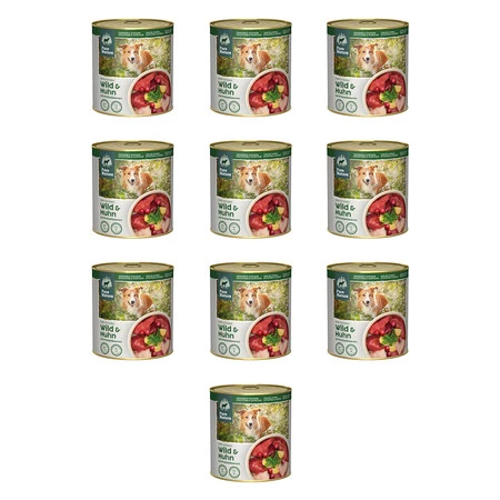 Zestaw 10x PURE NATURE DOG Wild Huhn - dziczyzna i kurczak z żurawiną dla dorosłych psów (800g)