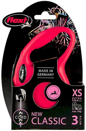 FLEXI NEW CLASSIC Smycz sznurowa XS / 3m czerwona