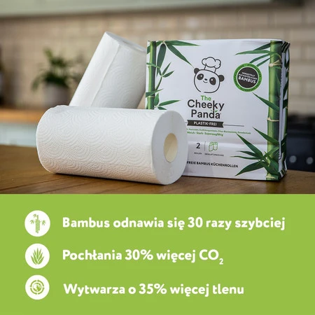 Cheeky Panda, Ręcznik papierowy, 200 listków (2 rolki po 100 listków)
