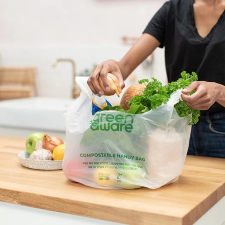 GreenAware, Kompostowalne reklamówki wielokrotnego użytku 30 L, 10 szt.