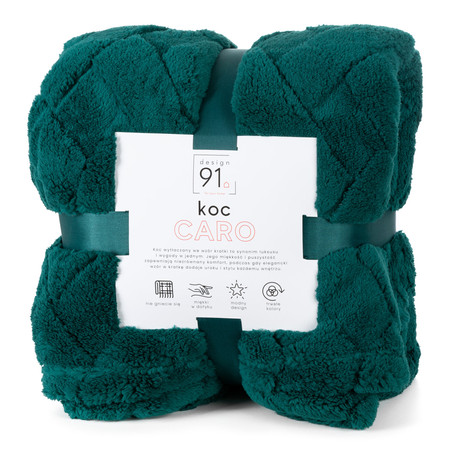 KOC D91 CARO 200 X 220 CM CIEMNOZIELONY