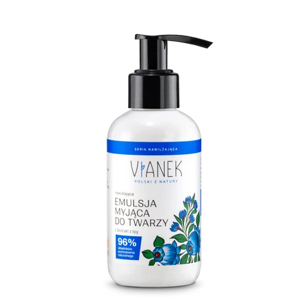  Vianek, Nawilżająca emulsja myjąca do twarzy, 150 ml 