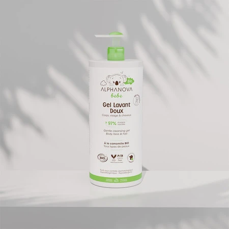 Alphanova Bebe Bio, Delikatny żel myjący dla niemowląt 2 w 1, 1000 ml
