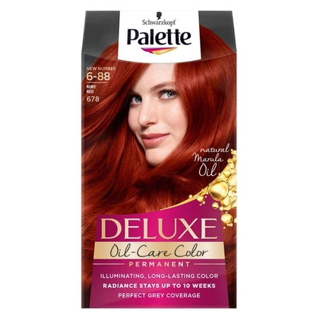 Palette − Deluxe Oil-Care Color, farba do włosów trwale koloryzująca z mikroolejkami 678 Rubin
