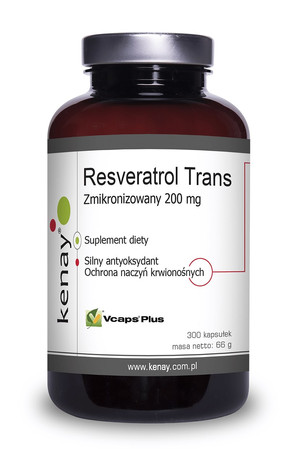 KENAY Resveratrol Trans zmikronizowany na wsparcie układu sercowo-naczyniowego i ochrony antyoksydacyjnej 300 kaps.