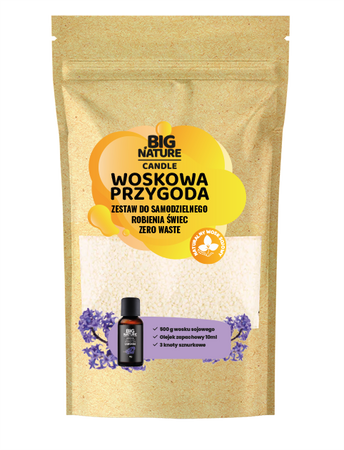 Big Nature Woskowa przygoda LAWENDA  - zestaw do robienia świec DYI 515g
