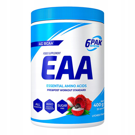 6PAK EAA Aminokwasy 400g smak Lychee