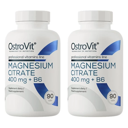 Zestaw 2x OstroVit Cytrynian Magnezu 400 mg + B6 90 tabl.