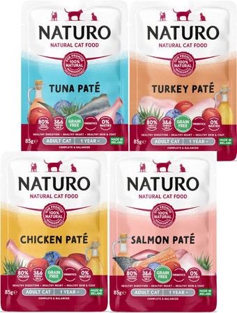 NATURO Adult Cat GF Łosoś Salmon Pate bez zbóż 85g