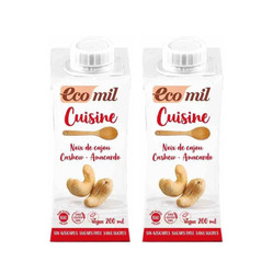Zestaw: 2x EcoMil − Krem do gotowania bez cukru bezgl. BIO − 200 ml