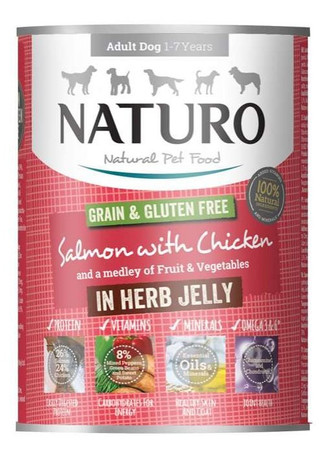 NATURO Adult Łosoś i Kurczak w ziołowej galarecie 390g