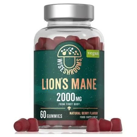 WISESHROOMS Lion's Mane Gummies Hericum Soplówka Jeżowata na wsparcie oczyszczenia organizmu 60 żelek
