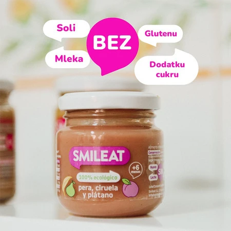 Smileat, BIO Deser z gruszkami, śliwkami i bananami 6m+, 130g