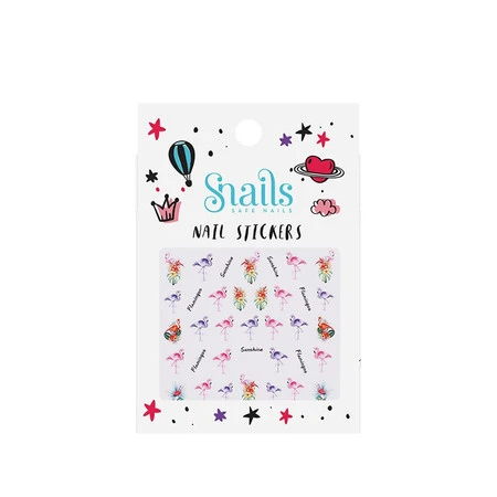 Snails, Naklejki na paznokcie, Flamingos