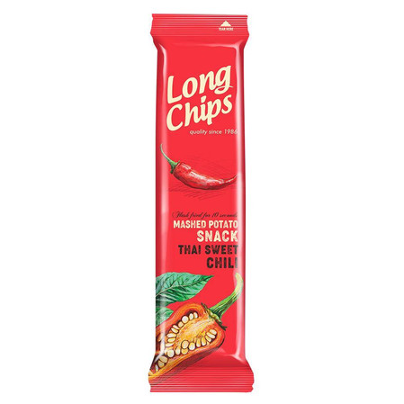 Zestaw 2x Long Chips − Chipsy ziemniaczane o smaku słodkiej papryki chili − 75 g