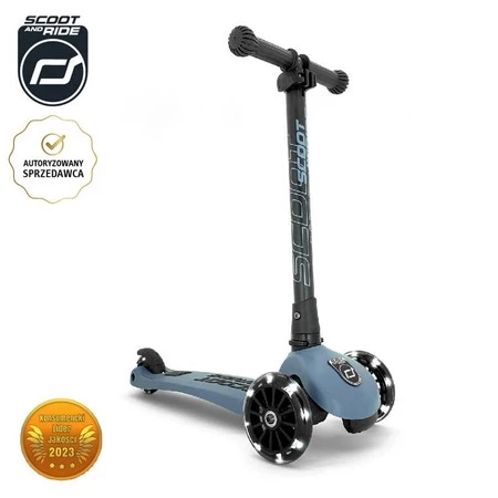 SCOOTANDRIDE Highwaykick 3 LED Hulajnoga składana ze świecącymi kółkami 3+ Steel