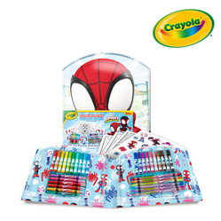 Crayola Zestaw artystyczny (flamastry, kredki wykręcane, kredki świecowe, naklejki, kolorowanki dla dzieci) 40 el. Spidey i super-kumple 5+