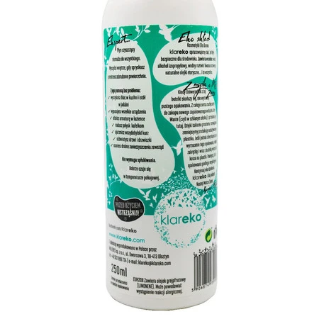 Klareko, Uniwersalnik, Spray do czyszczenia wszystkich powierzchni, wersja MINI, Grejpfrut i Mięta, 250 ml