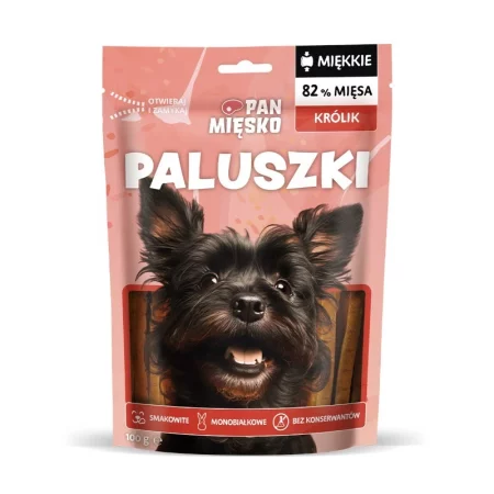 Pan Mięsko Paluszki Królik -  Przysmak dla psa - 100g