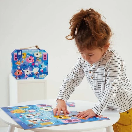 Janod Puzzle w walizce Jednorożce na koncercie rockowym 24 elementy 3+, Made in France