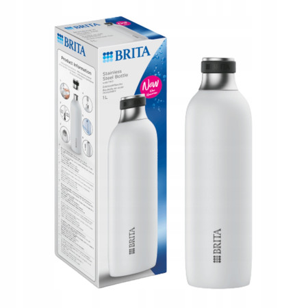 Brita Soda TRIO - butelka wymienna biała 1l ze stali nierdzewnej