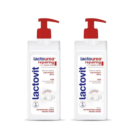 Zestaw: 2x Lactovit Lactourea Repairing naprawiający balsam do ciała 400ml