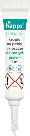 HAPPS Herbal - krople na pchły i kleszcze dla małych psów 5 - 10kg