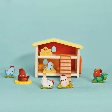 Janod Drewniany domek Farma Mój pierwszy kurnik 18 m+
