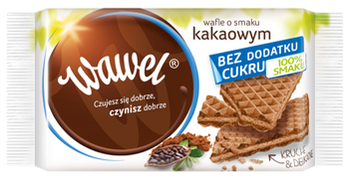 Wafle kakaowe bez dodatku cukru 110g WAWEL