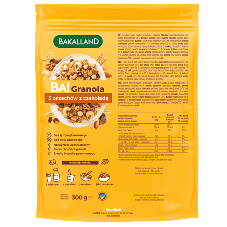 Bakalland BA! Granola 5 orzechów 300g pełnoziarnista