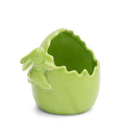 Ozdoba Wielkanocna, Figurka ceramiczna, kolor zielony, rozmiar 12 x 11 x 10 cm