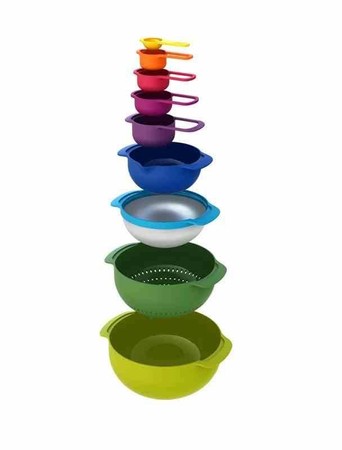 JJ - Zestaw misek i miarek Nest™ 9 Plus, multikolo