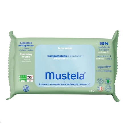 Mustela Kompostowalne chusteczki oczyszczające 60 szt.