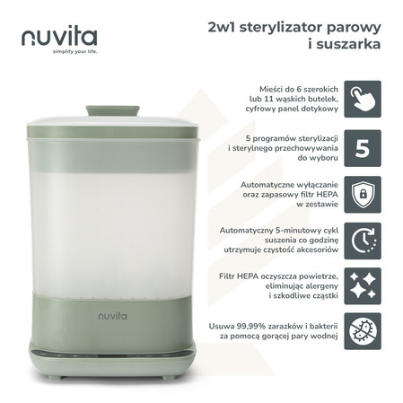 Nuvita, SteriDry, Parowy sterylizator i suszarka do butelek i smoczków