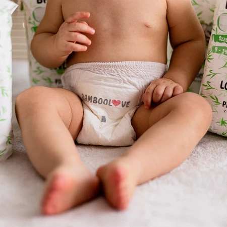 BAMBOOLOVE, Pieluszki jednorazowe bambusowe, rozmiar XS, Newborn (2-4 kg), 27 szt.