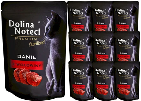 DOLINA NOTECI Premium Kot Sterilised Danie z Wołowiny PAKIET 10x85g