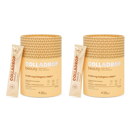 Zestaw 2x Colladrop® Beauty, kolagen HMG™ 10000 mg Mango - 30 saszetek