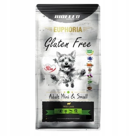 EUPHORIA Karma Gluten Free z jagnięciną, rasy mini i małe 12 kg