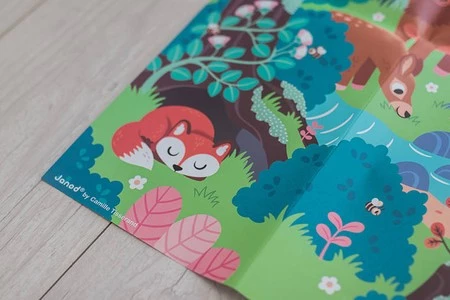 Janod Świecące puzzle z mini-lampką UV Las 24 elementy 3+